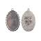 John Bead 32mm Antique Silver Oval Pendant Frames, 3ct.